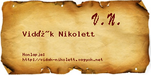 Vidák Nikolett névjegykártya