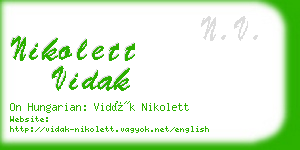 nikolett vidak business card